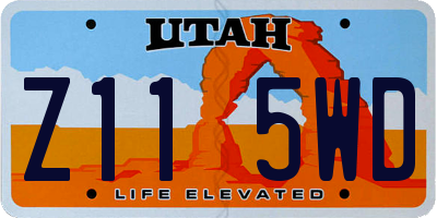 UT license plate Z115WD