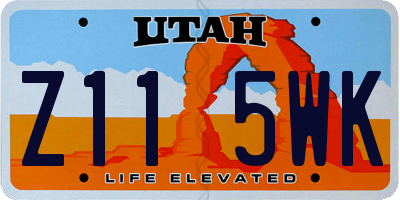 UT license plate Z115WK