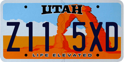 UT license plate Z115XD