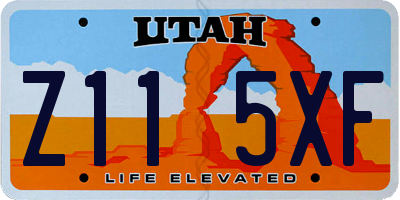 UT license plate Z115XF