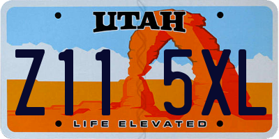 UT license plate Z115XL
