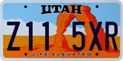 UT license plate Z115XR