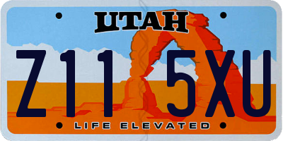 UT license plate Z115XU