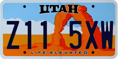 UT license plate Z115XW