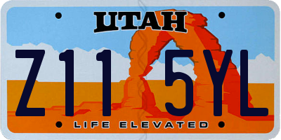 UT license plate Z115YL