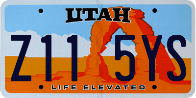 UT license plate Z115YS