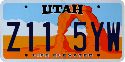UT license plate Z115YW