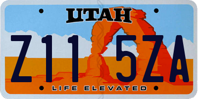 UT license plate Z115ZA