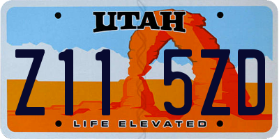 UT license plate Z115ZD