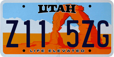 UT license plate Z115ZG