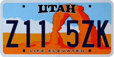 UT license plate Z115ZK