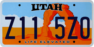 UT license plate Z115ZO