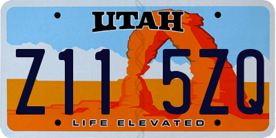 UT license plate Z115ZQ
