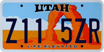 UT license plate Z115ZR