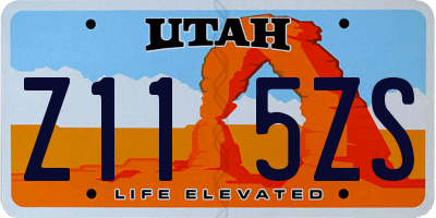 UT license plate Z115ZS