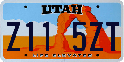 UT license plate Z115ZT