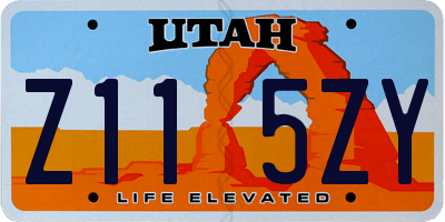 UT license plate Z115ZY