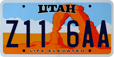 UT license plate Z116AA