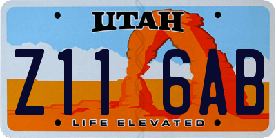 UT license plate Z116AB