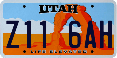 UT license plate Z116AH