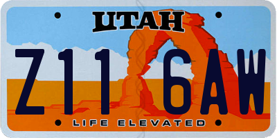 UT license plate Z116AW