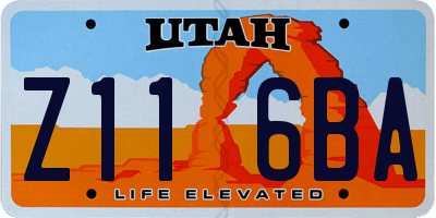 UT license plate Z116BA