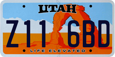 UT license plate Z116BD