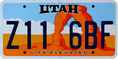 UT license plate Z116BF