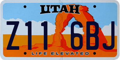 UT license plate Z116BJ