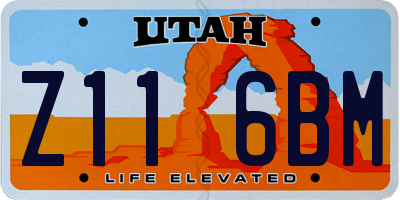 UT license plate Z116BM