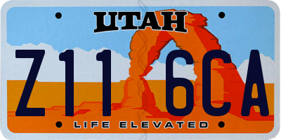 UT license plate Z116CA