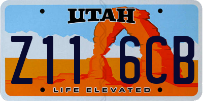 UT license plate Z116CB