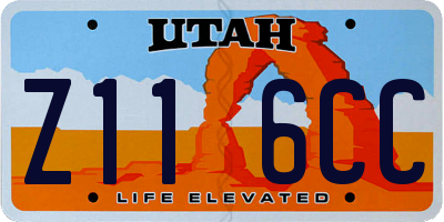 UT license plate Z116CC
