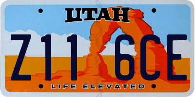 UT license plate Z116CE