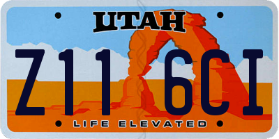 UT license plate Z116CI