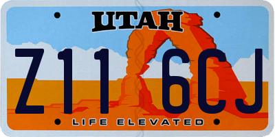UT license plate Z116CJ