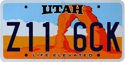UT license plate Z116CK