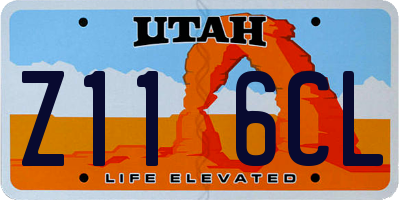 UT license plate Z116CL