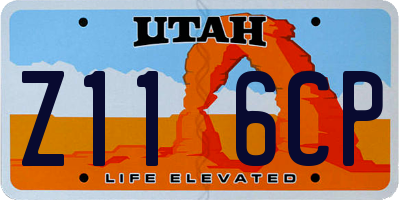 UT license plate Z116CP