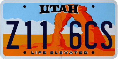 UT license plate Z116CS