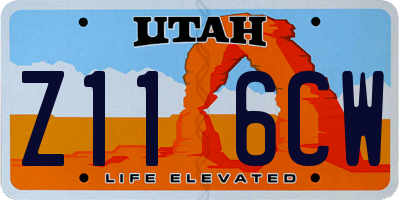 UT license plate Z116CW