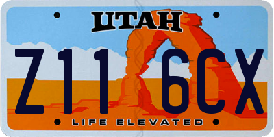 UT license plate Z116CX