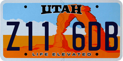UT license plate Z116DB