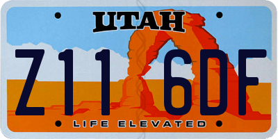 UT license plate Z116DF