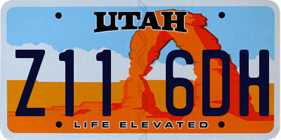 UT license plate Z116DH