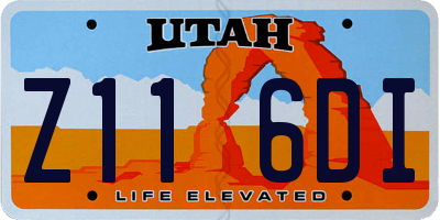 UT license plate Z116DI