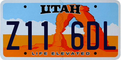 UT license plate Z116DL