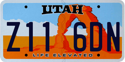 UT license plate Z116DN