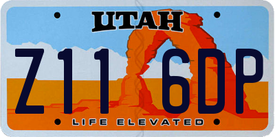 UT license plate Z116DP