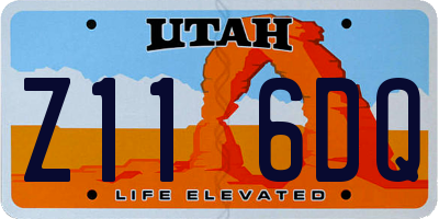 UT license plate Z116DQ